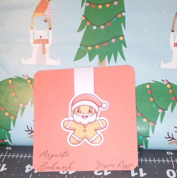 Handmade Cute Christmas Santa Magnetic Bookmarks Set Of Three - Picture 2 of 5